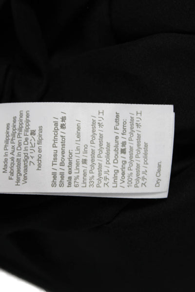 J Crew Women A-Line Linen Sweetheart Neckline Black Dress Size 6P