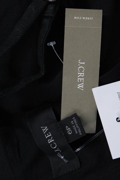 J Crew Women A-Line Linen Sweetheart Neckline Black Dress Size 6P