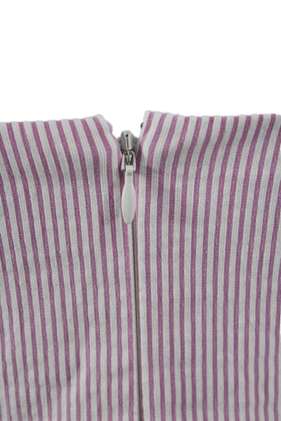 J Crew Women Tank Dress Pink Square Neck Cotton Sleeveless Zip Size 4P