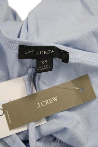 J Crew Women Trapeze Swing Short Sleeve Blue Cotton Dress Size XS