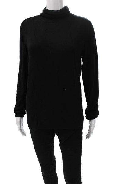 Zara Women Black Rayon Turtleneck Long Sleeve Pullover Sweater Size L
