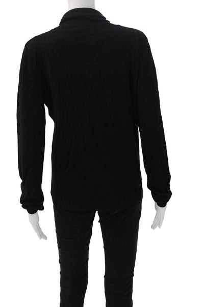 Zara Women Black Rayon Turtleneck Long Sleeve Pullover Sweater Size L