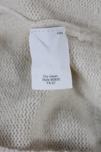 J Crew Women Ivory Cashmere Cowl Neck Pullover Sweater Long Sleeve Size M
