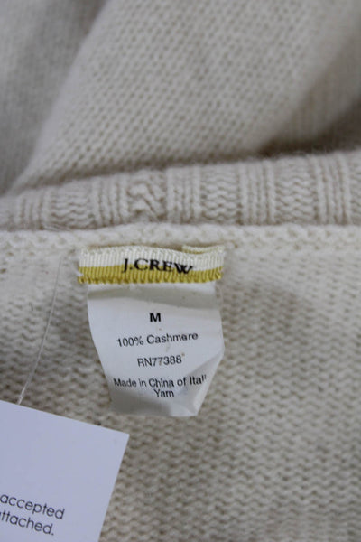 J Crew Women Ivory Cashmere Cowl Neck Pullover Sweater Long Sleeve Size M