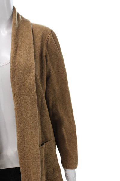 J Crew Womens Brown Cotton Collared Solid Long Sleeve Cardigan Size M