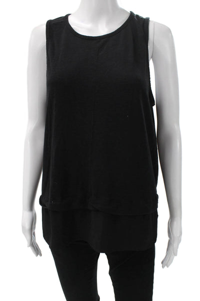 J Crew Womens Black Sleeveless Tunic Round Neck Viscose Blend Size XL