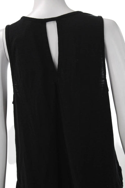 J Crew Womens Black Sleeveless Tunic Round Neck Viscose Blend Size XL