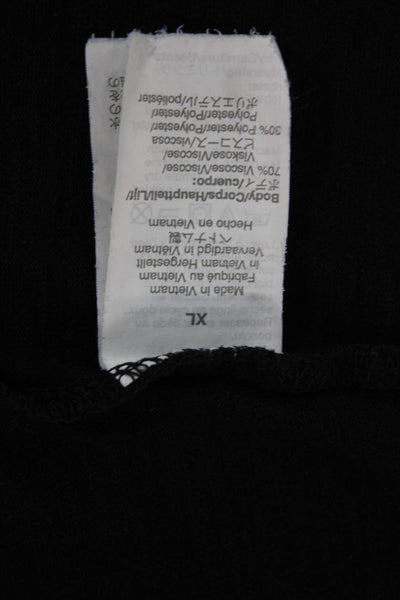 J Crew Womens Black Sleeveless Tunic Round Neck Viscose Blend Size XL