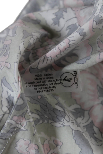 Sundays Women Shift Dress Floral Multi V-Neck Cotton Half Sleeve Size XS