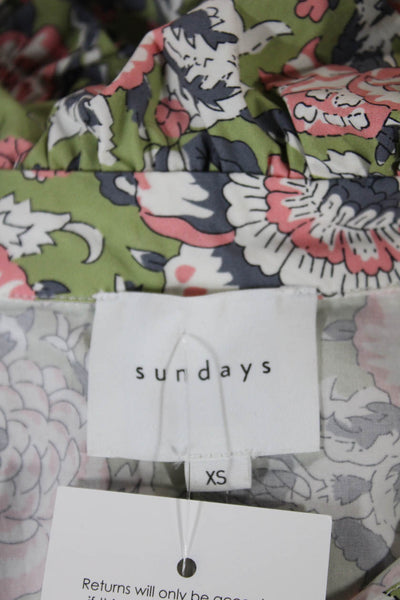 Sundays Women Shift Dress Floral Multi V-Neck Cotton Half Sleeve Size XS