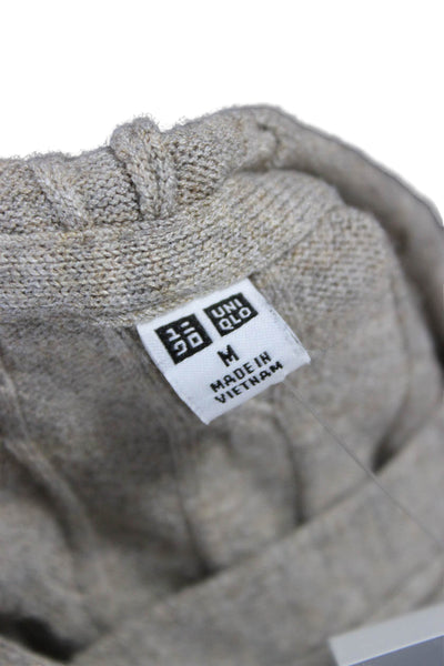 Uniqlo Women Beige Rayon Pullover Sweater Crew Neck Long Sleeve Size M