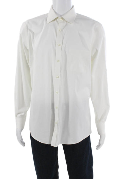 Brooks Brothers Mens Cotton Pocketed Button Down Shirt White Size 16.5