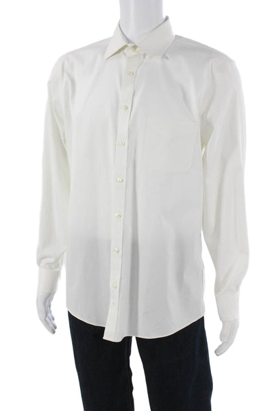 Brooks Brothers Mens Cotton Pocketed Button Down Shirt White Size 16.5