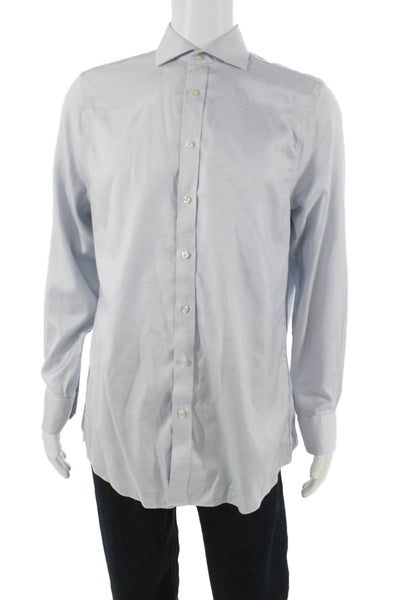 Charles Tyrwhitt Mens Mini Geometric Print Button Down Shirt Blue Size 42