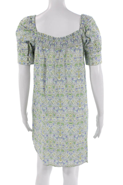 J Crew Womens Shift Dress Multicolor Square Neck Short Sleeve Cotton Size S