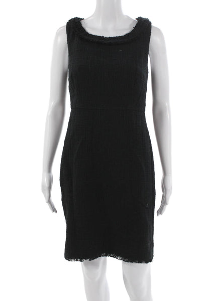 J Crew Women Sheath Dress Black Cotton Sleeveless Petite Size 4