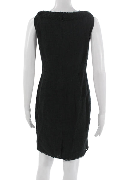J Crew Women Sheath Dress Black Cotton Sleeveless Petite Size 4
