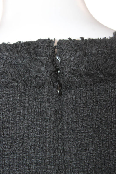 J Crew Women Sheath Dress Black Cotton Sleeveless Petite Size 4