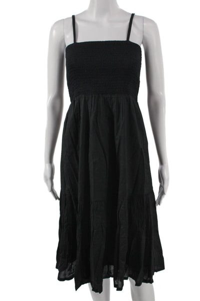 J Crew Womens Black Cotton Sleeveless Square Neck Sundress Petite Size S
