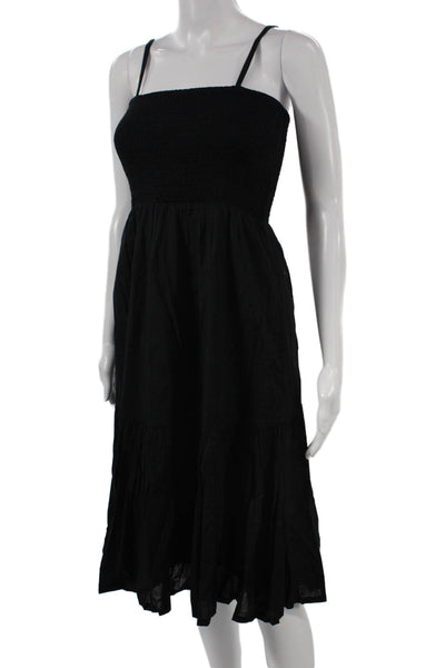 J Crew Womens Black Cotton Sleeveless Square Neck Sundress Petite Size S