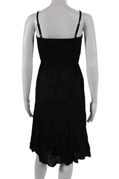 J Crew Womens Black Cotton Sleeveless Square Neck Sundress Petite Size S