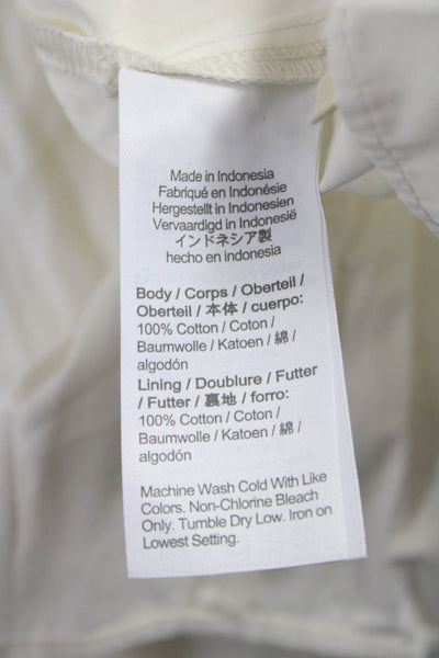 Madewell Women Shift Dress White Cotton Square Neck Short Sleeve Size 4P