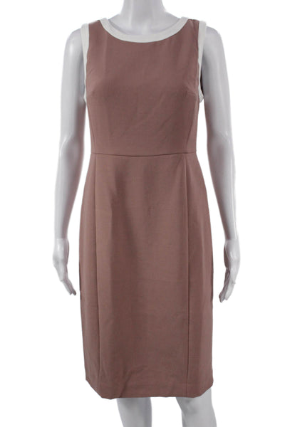 J Crew Womens Pink Sheath Dress Sleeveless Mid Calf Polyester Size 6P