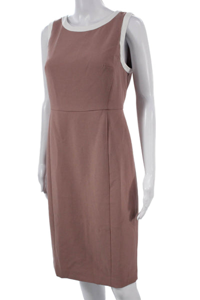 J Crew Womens Pink Sheath Dress Sleeveless Mid Calf Polyester Size 6P