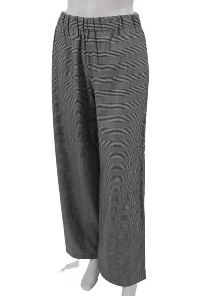 Muze Womens Dress Pants Gray Plaid Polyester Blend Pull On Size S