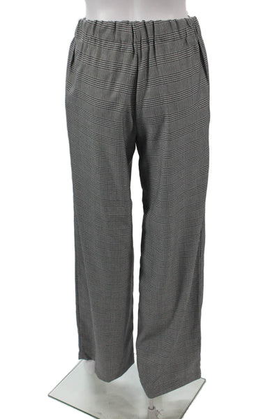 Muze Womens Dress Pants Gray Plaid Polyester Blend Pull On Size S