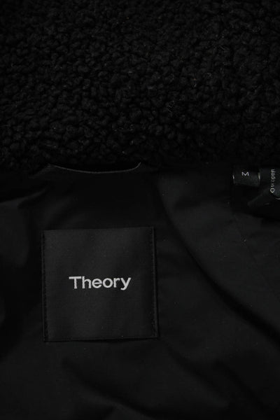 Theory Womens Brown Polyester Parka Long Sleeve Zip Closure Size M