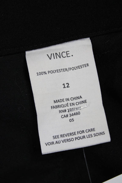 Vince Women Dress Pants Black Polyester Pull On Size 12