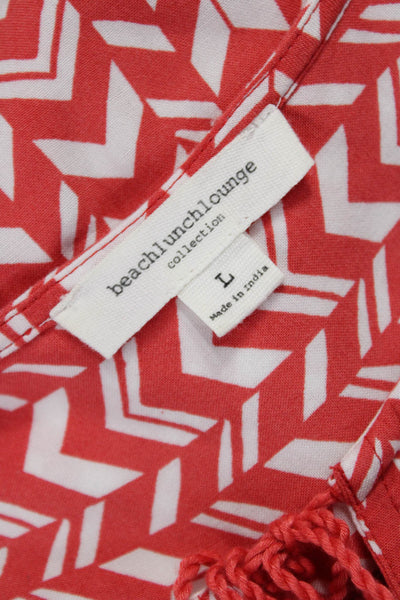 Beach Lunch Lounge Womens Shift Dress Red Viscose Sleeveless Knee Length Size L