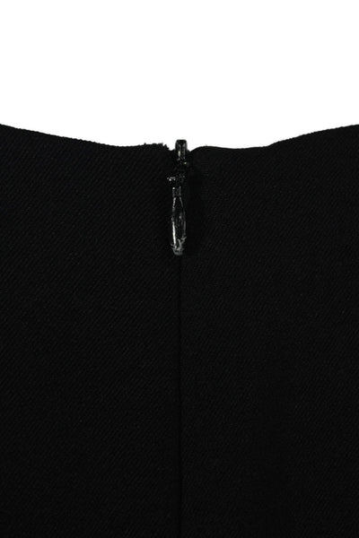 M.M. Lafleur Women Sheath Dress Black Boat Neck 3/4 Sleeve Knee Zip Size 14