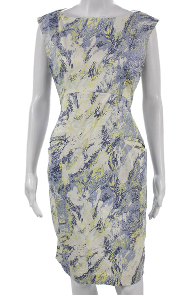 French Connection Womens Sheath Dress Floral Boat Neck Sleeveless Size 10