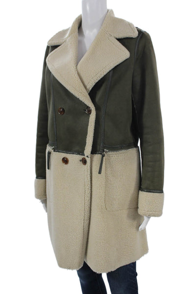 Patrizia Luca Women Overcoat Green Polyester Button Long Sleeve Size S