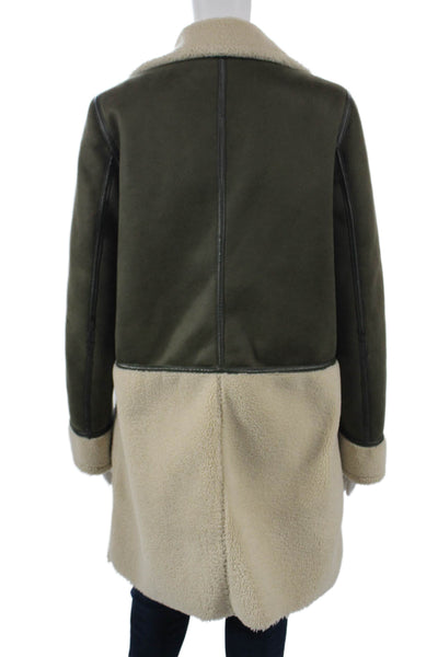 Patrizia Luca Women Overcoat Green Polyester Button Long Sleeve Size S