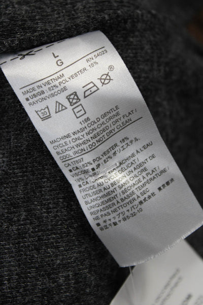Banana Republic Mens Pullover Henley Sweater Gray Polyester Long Sleeve Size L