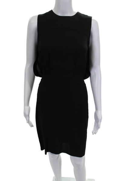 L'Agence Womens Sheath Dress Black Viscose Sleeveless Round Neck Size 2