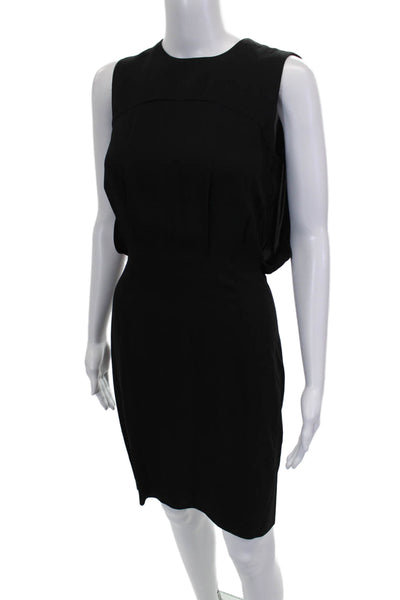 L'Agence Womens Sheath Dress Black Viscose Sleeveless Round Neck Size 2