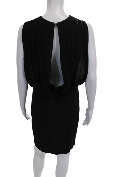 L'Agence Womens Sheath Dress Black Viscose Sleeveless Round Neck Size 2