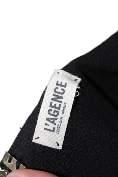 L'Agence Womens Sheath Dress Black Viscose Sleeveless Round Neck Size 2