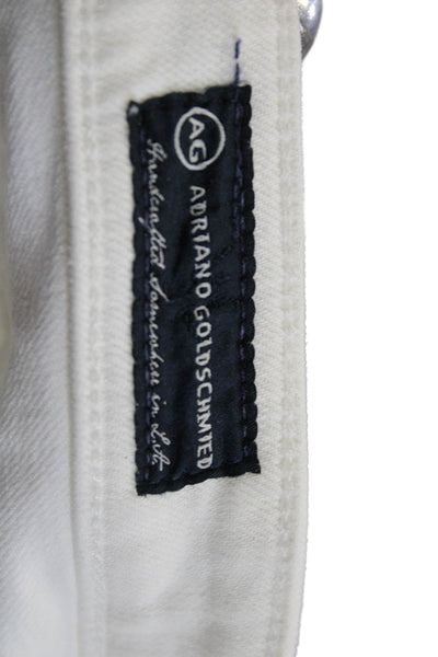 AG Women Cropped White Mid Rise Cotton Blend Jeans Size 26