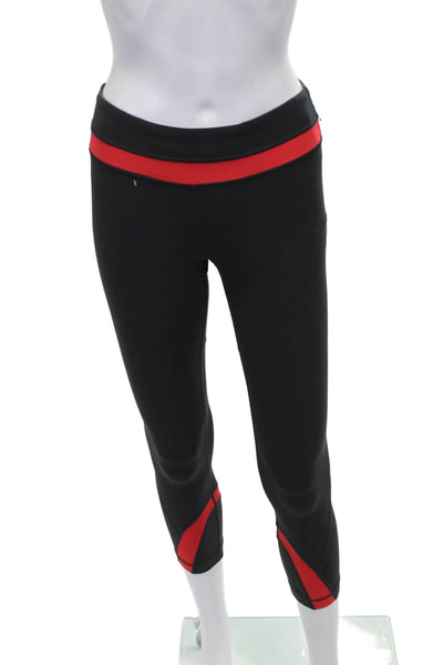Lululemon Womens Black Colorblock Polyester Blend Capri Leggings Size 4