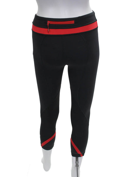 Lululemon Womens Black Colorblock Polyester Blend Capri Leggings Size 4