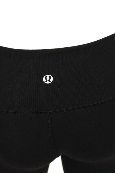 Lululemon Women Capri Leggings Black Polyester Blend Solid Size S