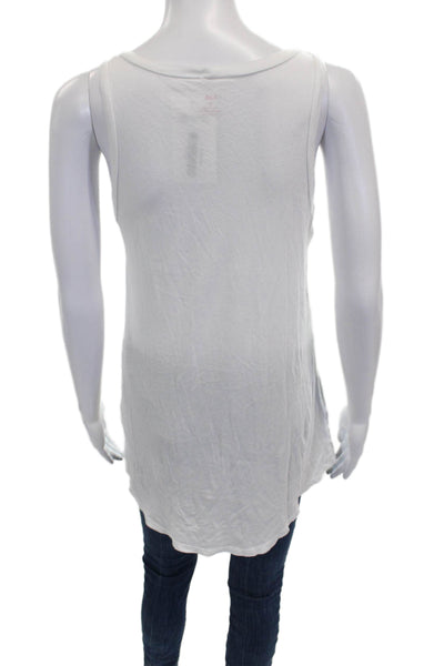 LNA Womens Basic Sleeveless Scoop Neck Cotton Tank White Pullover Size M