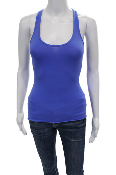 Lululemon Womens Basic Blue Scoop Neck Tank Polyester Blend Size S