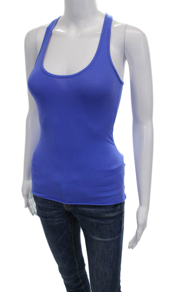 Lululemon Womens Basic Blue Scoop Neck Tank Polyester Blend Size S