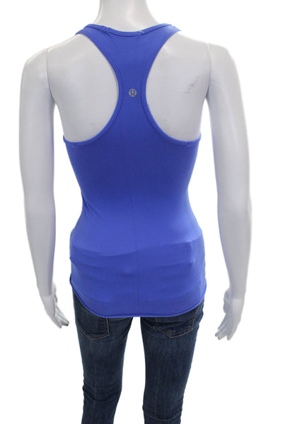 Lululemon Womens Basic Blue Scoop Neck Tank Polyester Blend Size S